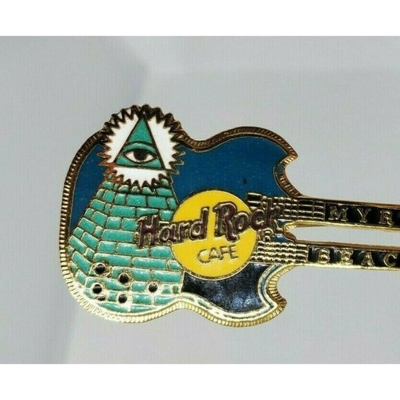 Myrtle Beach Hard Rock Café Guitar Pin Double Neck "Pyramid" Collectible - Picture 4 of 12